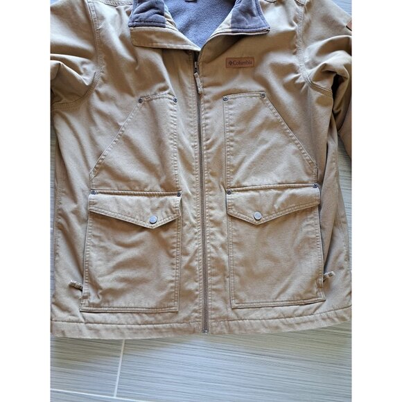 Columbia Mens Canvas Utility Jacket Loma Vista Tan L Corduroy Collar Utility - Picture 4 of 12